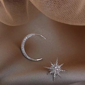 Skyline Moon + Star Silver Earrings